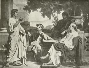 Vergilius, Horatius och Varius i Maecenas hus (gravyr)