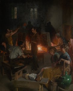 Glasblåsare i Murano, 1886.