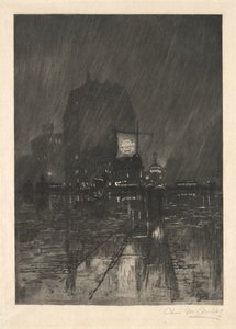 En regnig natt, Madison Square, 1890.