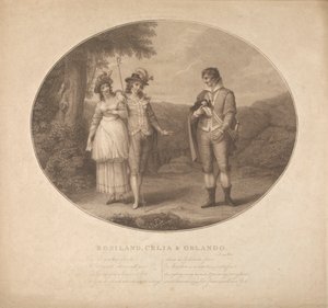 Rosalind, Celia och Orlando - "Som du gillar det", akt III, scen II av Charles Gauthier Playter