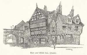 Bear and Billet Inn, Chester (litografi)