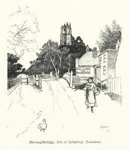 Boroughbridge, Isle of Athelney, Taunton (litografi)