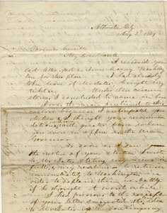 Letter signed C. Gibson [Charles Gibson], Atlantic City, to Governor Gamble [Hamilton R. Gamble], August 2, 1861 av Charles Gibson