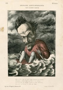 Samtida grimaser - Illustration av Charles Gilbert-Martin (1839-1905): Rochefort Henri (1831-1913) - Hav av Charles Gilbert Martin