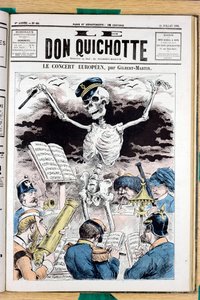 Omslag till ""Le Don Quixote"", nummer 422, satirisk i färg av Charles Gilbert Martin