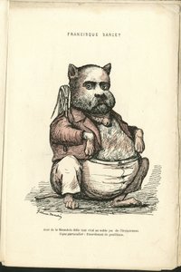 Illustration av Charles Gilbert-Martin (1839-1905) i "" Contemporary Grimaces"" av Charles Gilbert Martin