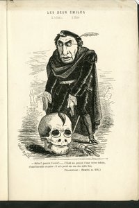 Illustration av Charles Gilbert-Martin (1839-1905) i "" Contemporary Grimaces"" av Charles Gilbert Martin