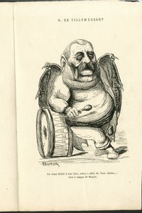 Illustration av Charles Gilbert-Martin (1839-1905) i "Contemporary Grimaces". av Charles Gilbert Martin