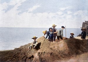 Efemär befästning. Gravyr av Gillot, cirka 1900.