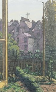 A London Back Garden (penna, bläck och akvarell på papper)