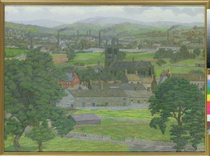 Yeadon Church, nära Leeds av Charles Ginner