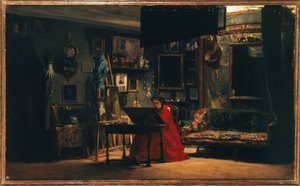 Prinsessan Mathilde (1820-1904) i sin ateljé, rue de Courcelles, cirka 1860 (olja på duk)