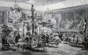 Prinsessan Mathildes vinterträdgård, gouache och tuschteckning av Charles Giraud (1819-1892)