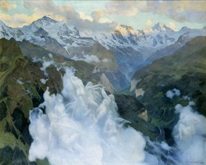 Moln Lauterbrunnen Valley, 1901.