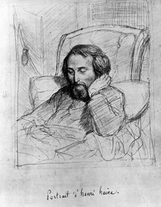 Heinrich Heine (1797-1856), tysk författare. Teckning av Charles Gleyre.