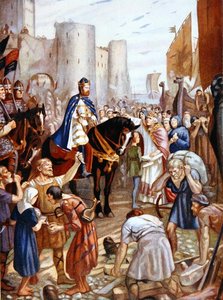 William Rufus (1056-1100) vid Tower of London, illustration från 