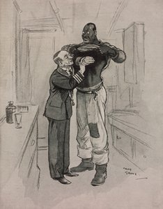 Den svarta pesten, en hypokondriker, tecknad av Chas Grave (1886-1944) från The Tatler, nr 1415, 8 augusti av Charles Grave