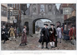 Dr Johnson och Boswell i Fleet Street, 1884.