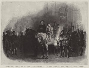 Historiska aspekter av Hampton Court, Edward VI och beskyddaren Somerset, The Night Alarm av Charles Green
