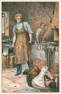 Scen från Great Expectations av Charles Dickens, London c1870