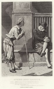 Speed and Launce, Two Gentlemen of Verona, Akt II, Scene V av Charles Green