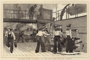 Naval Review på Spithead, avfyrar Royal Salute från HMS Hercules