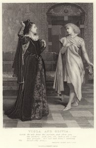 Viola och Olivia, Twelfth Night, Akt I, Sc V av Charles Green
