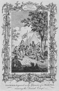 Alfred, förklädd i Karaktären av en Harper, tittar på det danska lägret, 1773. av Charles Grignion
