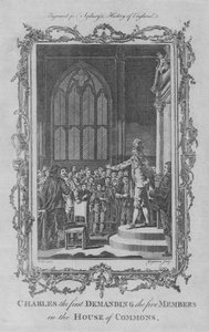 Charles I krävde de fem ledamöterna i underhuset, 1773. av Charles Grignion