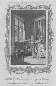 Kirkes skurk och grymhet mot en ung kvinna som bad honom att rädda hans bröders liv, 1773. av Charles Grignion