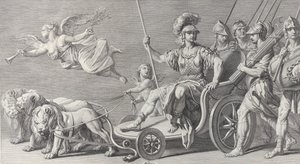 Mars på en vagn dragen av tre lejon, 1749.