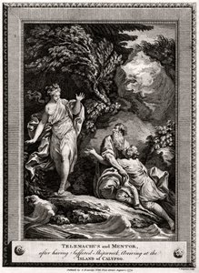 Telemachus och Mentor, efter att ha lidit skeppsbrott, anländer till ön Calypso, 1774