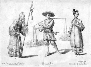 Tre kinesiska figurer, 1700-tal