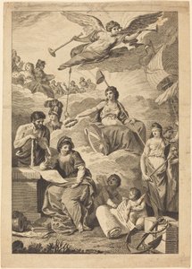 Britannia Crowning History av Charles Grignion, after Conrad Martin Metz