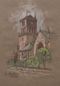 The Old Steeple, Dundee (handfärgat tryck)