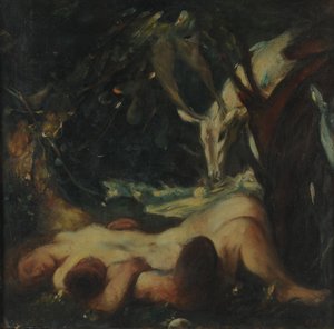 Studie för The Sleeping Wood Nymph, 1903-06