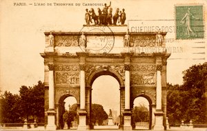 Vykort/Arc de Triomphe du Carrousel/Paris/Seine/Ile de France/Frankrike av Augustus Kollner