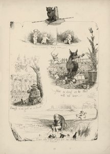 Sida från Ordspråksboken med bilder av Charles H Bennett av Charles Henry (after) Bennett