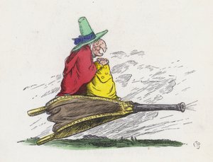Den gamla väderhäxan (färgad gravyr)