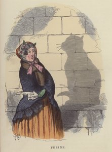 Feline (färgad gravyr) av Charles Henry Bennett