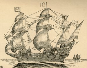 En elisabethansk galleon, 1931