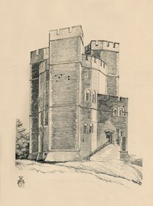 Exteriör av Orford Castle, Suffolk the Battlements restaurerade, 1931 av Charles Henry Bourne Quennell