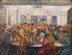 LAbreuvoir de LOlympia Pendant un Entracte, ca 1918 (olja på duk)