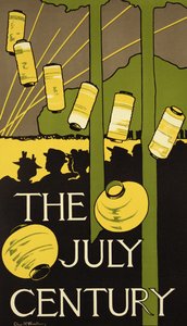 Reproduktion av en affisch som annonserar juliupplagan av Century Magazine, publicerad i New York