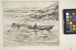 Inkörning (etsning och torrnål) av Charles Herbert Woodbury