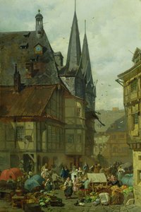Marknaden i Wernigerode, 1861