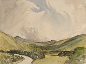 Stormy Morning, Graystoke, Cumbria (wc på papper) av Charles John Holmes