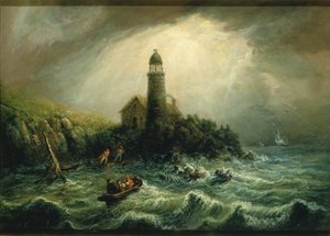 Havsutsikt över Cape Poge Lighthouse av Charles Hubbard