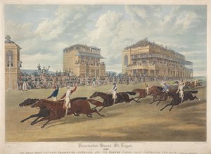 Doncaster Great St Leger, 1839. Dött lopp mellan Charles XII och Euclid. av Charles Hunt