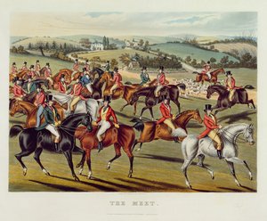 "The Meet", tavla I från "Fox Hunting", 1838 (handkolorerad akvatint)